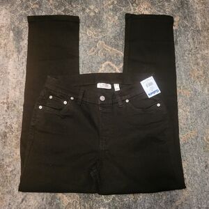 NWT Denim & Company Size 10 Pull On Black Denim Pants
